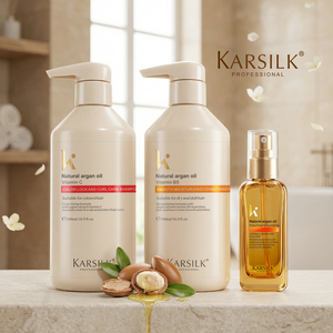 Karsilk Shampoo Argan Oil <strong>Hair</strong> Care Smooth Strengthening Shampoo Organic Biotin <strong>Hair</strong> Mask <strong>Hair</strong> Care Sets - Product Image 4