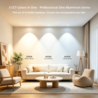 Plafonnier encastré LED 12W 6 pouces CB à 3 niveaux de température de couleur avec interrupteur DIP, éclairage de plafond en aluminium 3CCT avec driver isolé, spots pour intérieur