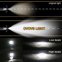 Phare avant de moto OVOVS 7 pouces à LED pour Harley Davidson