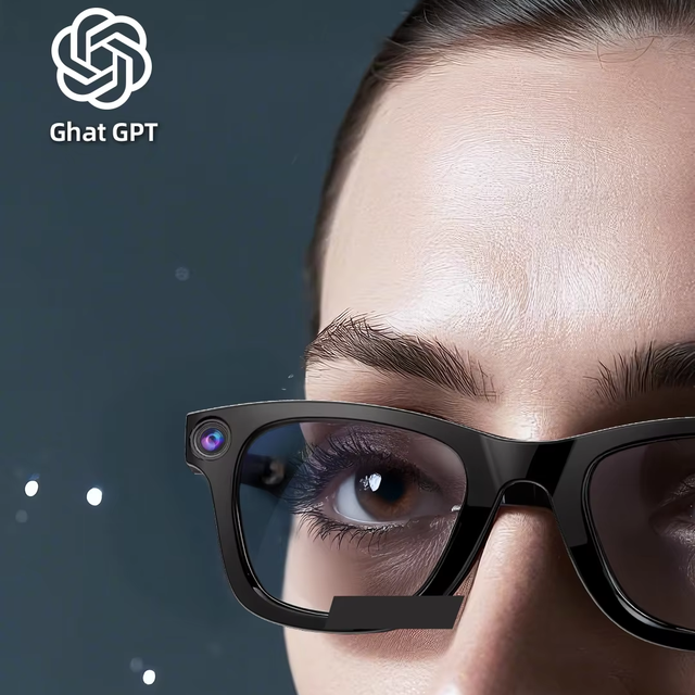 AI Smart Wearable 8MP Video Camera Glasses with Bar Design Smart Eye Glass with Camera Accessory Warranty