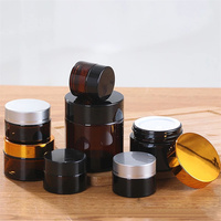 Pots cosmétiques vides en verre ambré avec couvercles à vis noirs 5ml 10ml 15ml 30ml 50ml 60ml 100ml 120ml pour crèmes visage et yeux