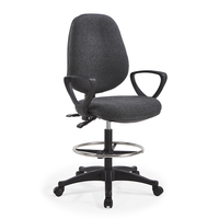 Chaise de bureau ergonomique en tissu pour la maison, chaise d'ordinateur avec accoudoirs, pivotante, réglable, dossier mi-haut, moderne