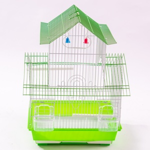 Cage à oiseaux moderne en fil d'acier bleu avec plateau en plastique et décorations de clochettes pour petits oiseaux, utilisation en intérieur - Product Image 4