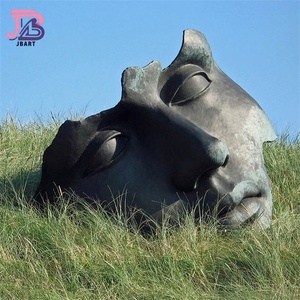 Decorazione da Giardino, Opera d'Arte Moderna, Grande Scultura Astratta in Metallo e Bronzo a Forma di Punto Interrogativo con Volto Umano per Esterni - Product Image 5