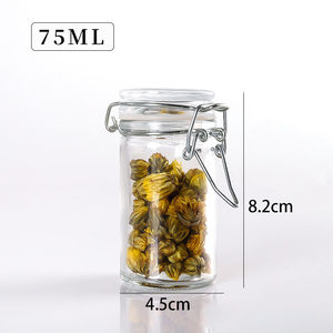 Pot en verre transparent avec couvercle à clip pour le stockage domestique de thé parfumé, bonbons, assaisonnements et cornichons dans la cuisine pour la conservation des aliments - Product Image 2