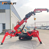 Mini-grue araignée mobile Fasterlift certifiée CE, alimentée au diesel/électrique/essence, hauteur de levage de 25 m, capacité de 1 à 16 tonnes, énergie