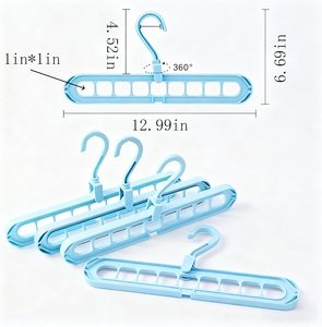 Organizador de Armario Plegable de Plástico de 9 Agujeros, Duradero, de un Solo Nivel, para Montar en la Pared, Perchero para Ropa - Product Image 2