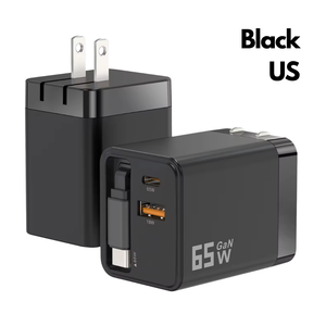 สายชาร์จแบบยืดหดได้ 3 in 1 <span class=keywords><strong>65W</strong></span> สำหรับแล็ปท็อป โทรศัพท์ แท็บเล็ต พร้อมอะแดปเตอร์แปลงไฟ - Product Image 1