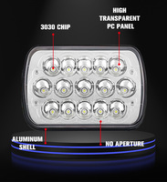 45W carré 7 pouces 15LED barre phare voiture conduite lumière feux de croisement Auto lampe de travail pour hors route 4x4 camion Suzuki Jeep Wrangler