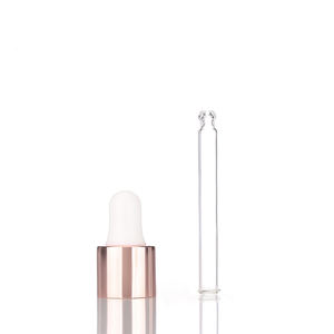 Tapa cuentagotas personalizada de 13mm 13/415 28/410 oro rosa blanco negro con pipeta de vidrio - Product Image 2