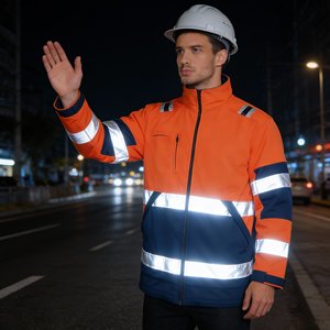 Chaqueta de Seguridad Vial de Invierno al por Mayor con <span class=keywords><strong>Alta</strong></span> <span class=keywords><strong>Visibilidad</strong></span>, Material Reflectante de Poliéster y Algodón, <span class=keywords><strong>Forro</strong></span> <span class=keywords><strong>Polar</strong></span> Cálido - Product Image 5