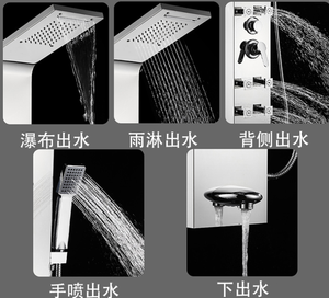 <span class=keywords><strong>Colonne</strong></span> <span class=keywords><strong>de</strong></span> <span class=keywords><strong>douche</strong></span> murale moderne en acier inoxydable avec robinets thermostatiques Design robuste - Product Image 4