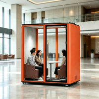 Cabine de bureau insonorisée mobile moderne, pod de réunion acoustique pour l'intimité, cabine de discussion silencieuse anti-bruit pour bureau à aire ouverte