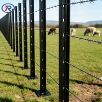 Poste de Acero para Cercas con Perfil H/I Negro de 1.8-3.0m, Directo de Fábrica, Duradero y Ecológico, Sudáfrica