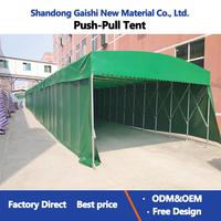 Structure de stockage logistique rétractable à membrane, personnalisable, résistante au vent et imperméable, à construction rapide