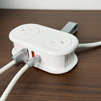 Multiprise de voyage portable avec charge rapide USB-C PD, cordon d'extension enroulable, 4 prises, 3 ports USB pour croisière