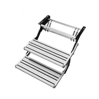 Équipements de voyage de luxe Escaliers de camping-car rétractables en 2 étapes en alliage d'aluminium Marches antidérapantes pour camping-car