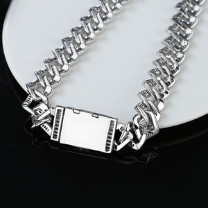 JINSE lujo Bling Cubic Zirconia hombres cadena cubana Collar para niño Punk <span class=keywords><strong>calle</strong></span> moda joyería collares - Product Image 5