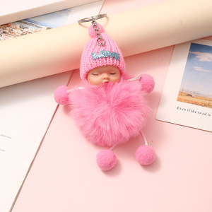 Offre Spéciale – Porte-clés en fausse fourrure <span class=keywords><strong>de</strong></span> lapin, poupée <span class=keywords><strong>de</strong></span> sommeil écologique et durable, breloque en peluche douce <span class=keywords><strong>pour</strong></span> clé <span class=keywords><strong>de</strong></span> voiture, sac ou téléphone - Product Image 4