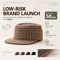 Casquettes plates pied-de-poule en stock avec sangle en cuir – Vente en gros de casquettes vierges pour marques de mode indépendantes