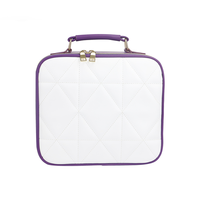 Sac cosmétique personnalisé à fermeture éclair avec lumière LED, tissu PU haut de gamme, rangement de maquillage portable pour les voyages