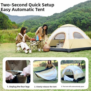 Carpa de Camping Automática para 3-4 Personas, Impermeable, para Senderismo, con Estructura de Una Habitación y Apertura Rápida - Product Image 2