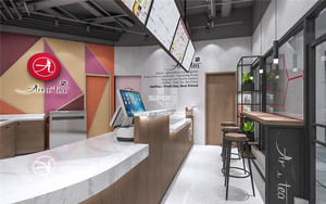 Decorazione in stile legno naturale Boba Tea <span class=keywords><strong>Shop</strong></span> negozio di legno personalizzato bancone mobili Bubble Tea <span class=keywords><strong>Shop</strong></span> Interior Design per tè al latte - Product Image 5