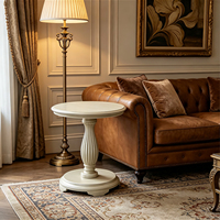 Table d'appoint de luxe en bois finition naturelle, table d'appoint et de bout de canapé écologique, table d'appoint classique beige, table d'appoint ronde en bois – Offre Spéciale