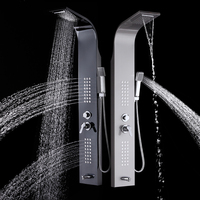 Ensemble de panneaux de douche en acier inoxydable 304, montage mural, 5 modes de pulvérisation, système de douche pour salle de bain à domicile, augmentation du débit d'eau, personnalisable