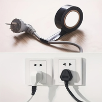Ruban adhésif électrique noir en PVC thermorésistant, sensible à la pression, épaisseur 0,13 mm, 16 mm x 5 m, acrylique (simple face) pour masquage