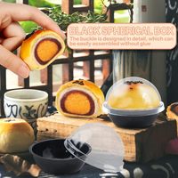 Récipient à Cupcake en plastique transparent Macaron Boîte à conteneur unique Mini boîtes à Cupcake noires avec couvercles dôme pour dessert pâtisserie au fromage