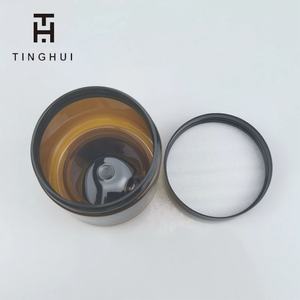 Wholesale Cosmetic Food Packaging 100ml 150ml 200ml 250ml 300ml Amber Black Pet Plastic Cosmetic Cream <b>Jar</b> with White Black Lid - Product Image 5