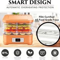 Déshydrateur de fruits empilable 5 en 1, 300 W, 30-70 ° Déshydrateurs à minuterie 24H pour fruits, légumes, herbes et viande séchée