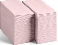 Serviettes en papier Airlaid colorées, paquet de 50, serviettes jetables effet coton