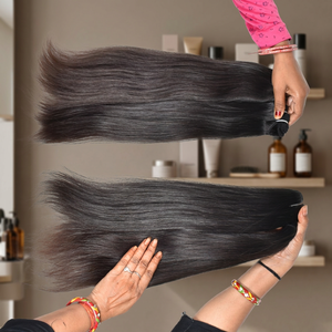 100% naturel jeune vierge cheveux cuticule aligné brut aucun poux indien droit soyeux non transformés sud de l'inde cheveux humains - Product Image 1