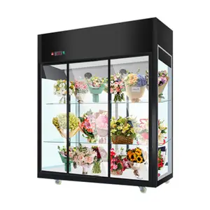 OEM מסחרי פרח מקרר קריר תצוגה פרחוני showcase זכוכית דלת פרח chiller
