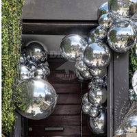 Boule décorative réfléchissante de boule argentée gonflable géante de miroir de sphère de conception de mode pour la partie