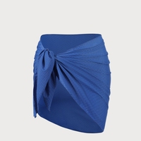 Pareo hecho a medida para mujer, cubierta de Bikini Sexy, falda envolvente, ropa de playa sólida, cubierta corta para playa