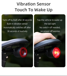 슈퍼 밝은 300 루멘 IP66 방수 LED 후방 브레이크 램프 자전거 테일 라이트 야간 사이클링 충전식 자전거 타기 - Product Image 5