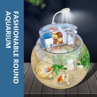 Jeneca Réservoir de poissons de bureau rond en plastique de haute qualité multi-taille pour le salon Design domestique simple avec boîte d'emballage