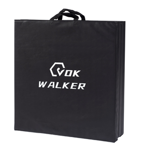 Estera de ejercicio de espuma gruesa de tres pliegues de nailon/cuero personalizada de fabricante 6 'x 2' con borde y asas para gimnasia - Product Image 6