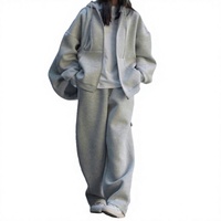 Ensemble de survêtements unisexes personnalisés de haute qualité, légers, respirants, à capuche unie, avec fermeture éclair, pour hommes