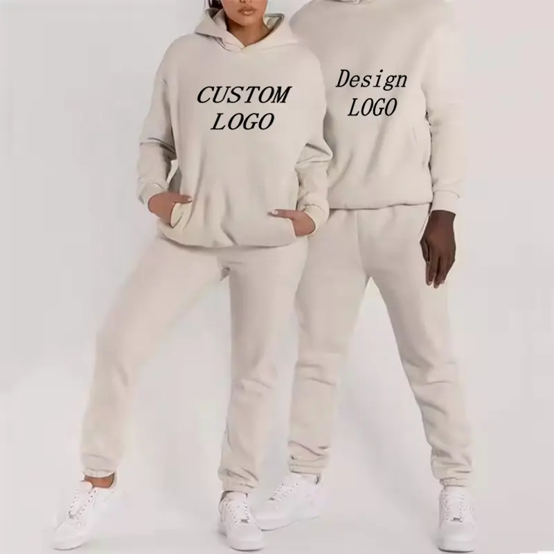 Luxury Unisex Sweatsuit Jogger Set French Terry Plain Tracksuits Blank Custom Sweatpants And Hoodie Set Hoodie Manufacturers