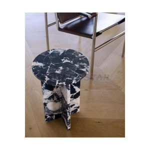 Newstar โต๊ะข้างเตียงทรงกลมสีดำสไตล์นอร์ดิกทันสมัยโต๊ะกาแฟหินอ่อนดีไซน์โบราณขนาดใหญ่ - Product Image 3