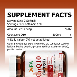 Cápsulas Blandas de CoQ10 OEM ODM con Coenzima Q10 y Aceite de Oliva, Aumentan la Salud Antioxidante del Corazón, Mejoran la Energía, Mejoran la Absorción Celular - Product Image 2