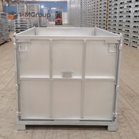 Conteneurs de palettes métalliques pliables et empilables en gros pour les systèmes de transport de matériaux