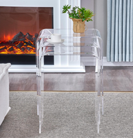 Tables d'appoint en acrylique transparentes en forme de U modernes et personnalisées, ensemble de 3 tables basses pour le salon