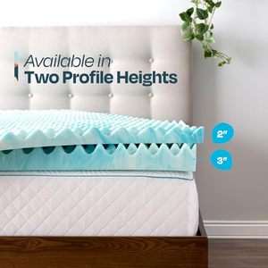 Surmatelas en mousse à mémoire de forme rafraîchissant et soulageant la pression, sensation moelleuse, avec gel rafraîchissant - Product Image 4