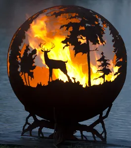 Modern design sphere metalen real fire outdoor verwarming open haard