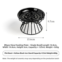 Bol pour chat élégant et de haute qualité, en céramique écologique, étanche, avec écran LCD, design arrondi, surélevé, pour usage intérieur, bol solide à alimentation lente